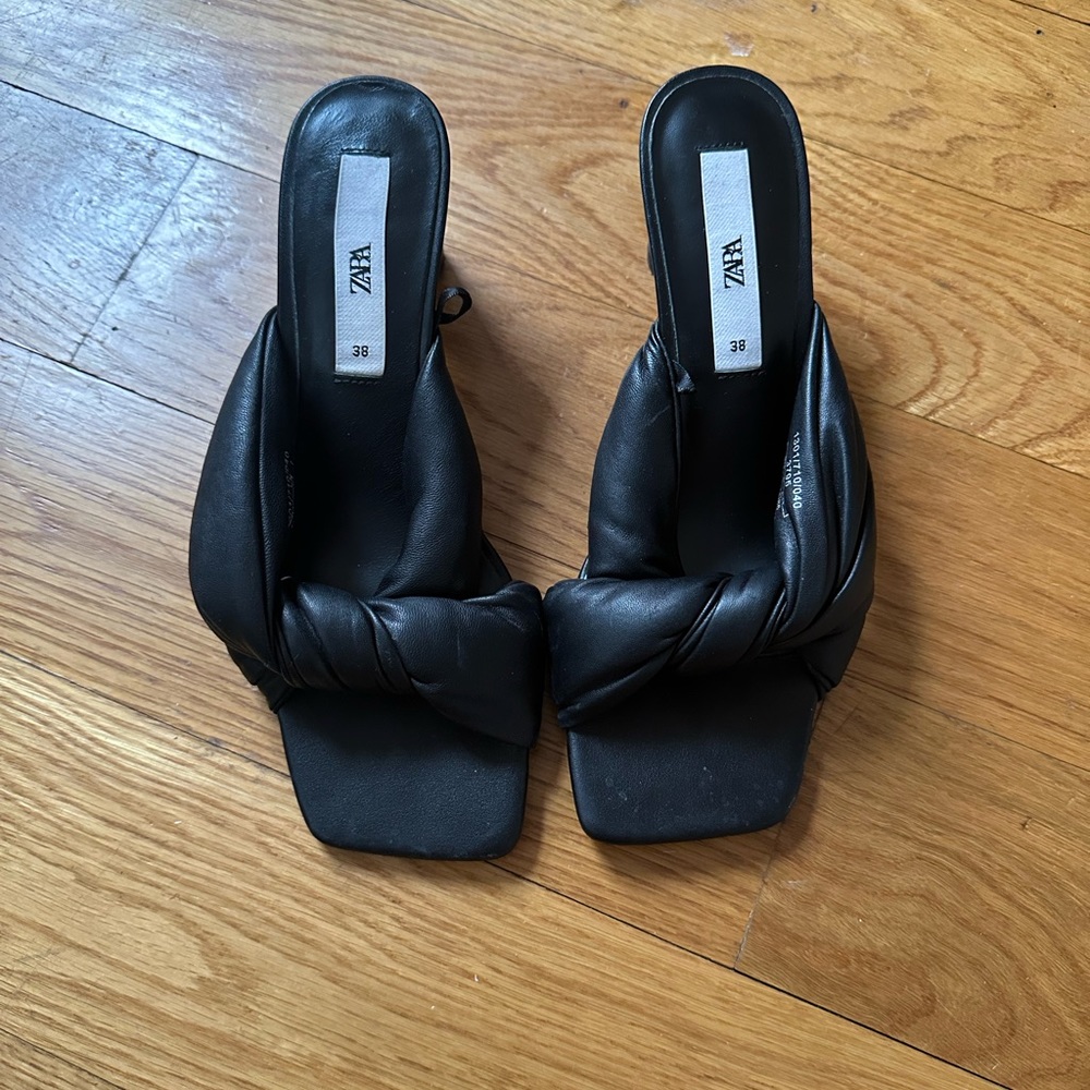 ZARA BLACK KNOT MULES
